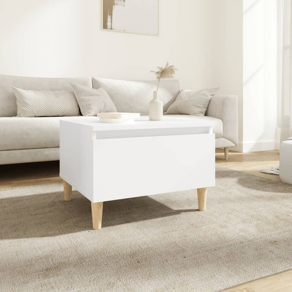 Side Table White 50x46x35 cm Engineered Wood
