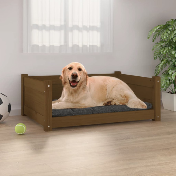 Dog Bed Honey Brown 75.5x55.5x28 cm Solid Pine Wood