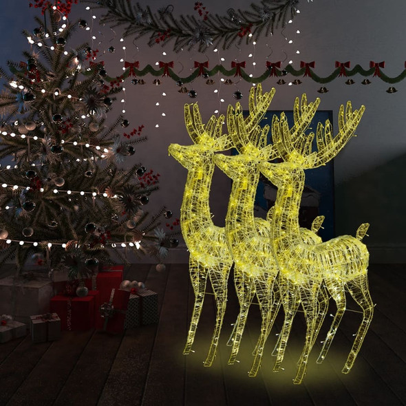 XXL Acrylic Christmas Reindeers 250 LED 3 pcs 180 cm Warm White