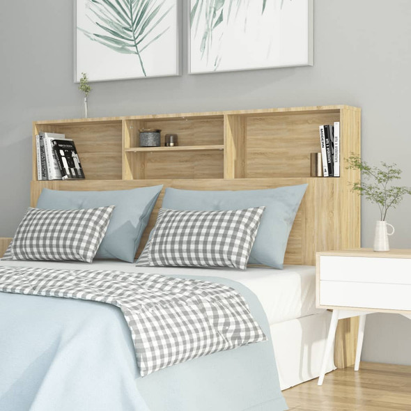 Headboard Cabinet Sonoma Oak 160x19x103.5 cm