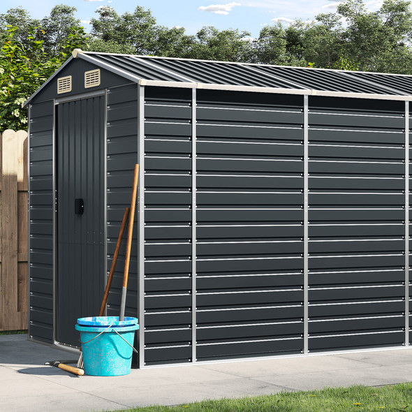 Garden Shed Anthracite 191x555x198 cm Galvanised Steel