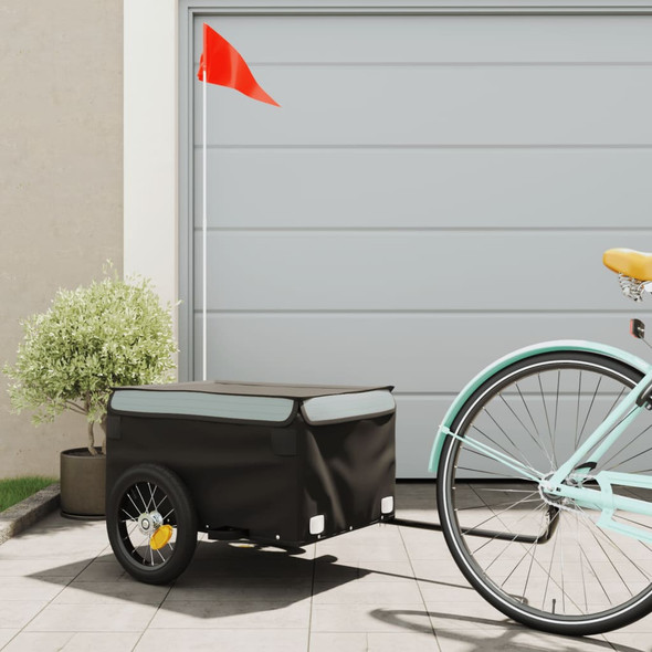 Bike Cargo Trailer Black and Grey 30 kg Iron