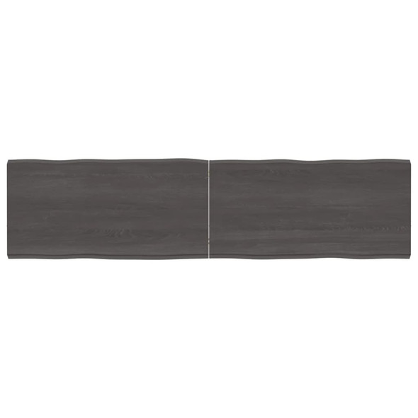 Table Top Dark Grey 160x40x4 cm Treated Solid Wood Oak Live Edge