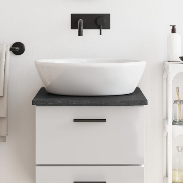 Bathroom Countertop Dark Grey 40x60x2 cm Treated Solid Wood