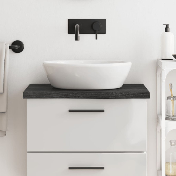 Bathroom Countertop Dark Grey 60x50x4 cm Treated Solid Wood