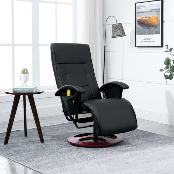 Massage Chair Black Faux Leather