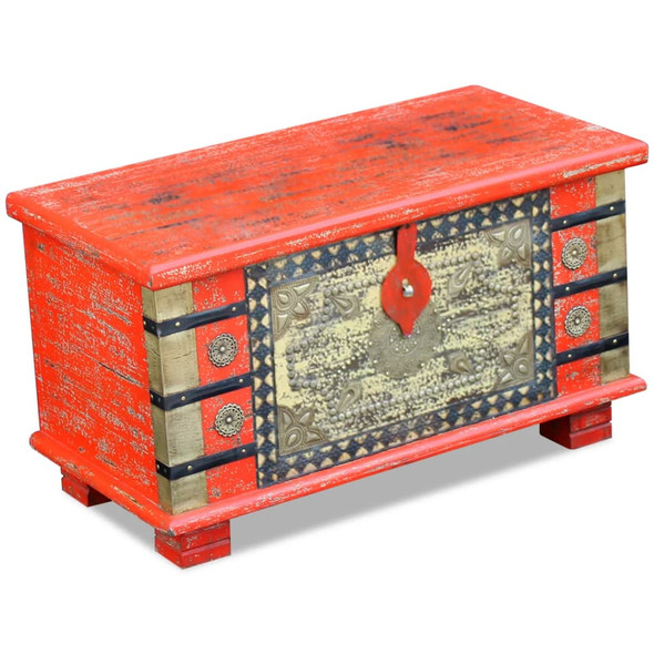 Storage Chest Red Mango Wood 80x40x45 cm