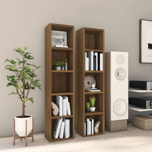 CD Cabinets 2 pcs Brown Oak 21x16x93.5 cm Engineered Wood