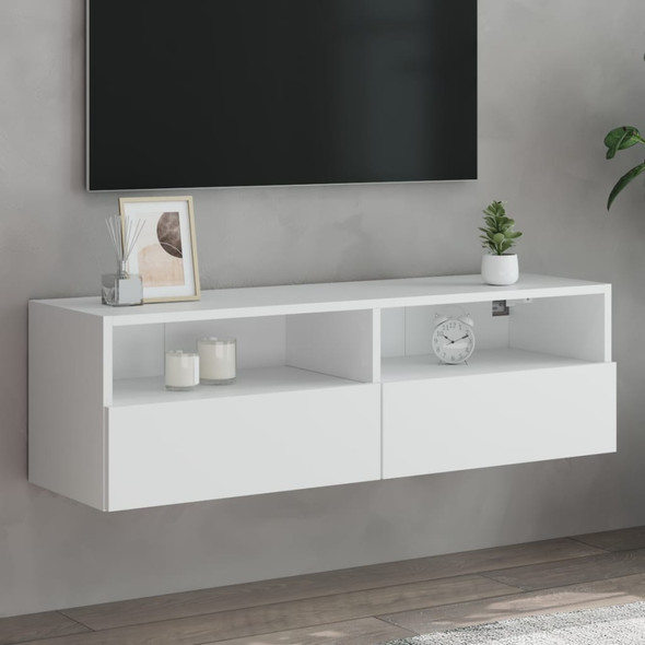 TV Wall Cabinet White 100x30x30 cm Engineered Wood