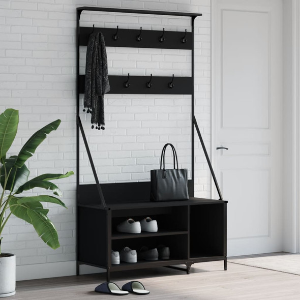 Clothes Rack with Shoe Storage Black 100x41x184 cm