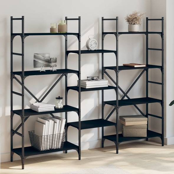 Bookshelf Black 160x28.5x136.5 cm Engineered Wood