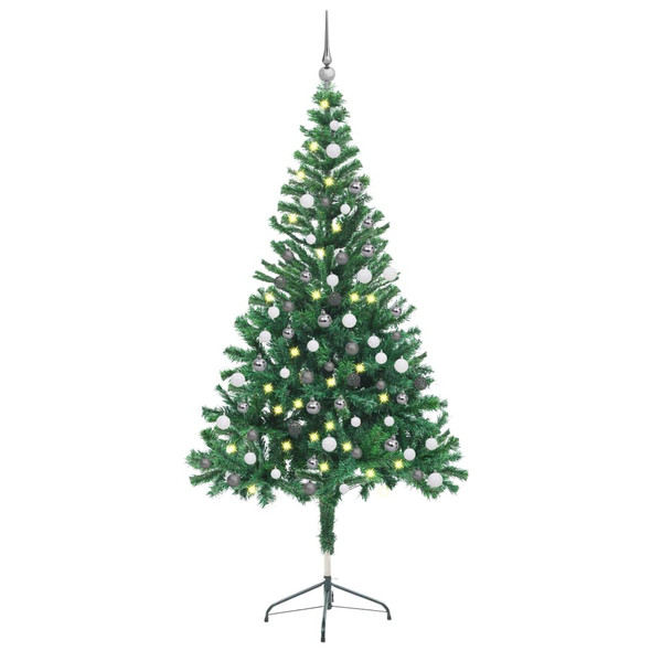 Artificial Pre-lit Christmas Tree with Ball Set 150 cm 380 Branches