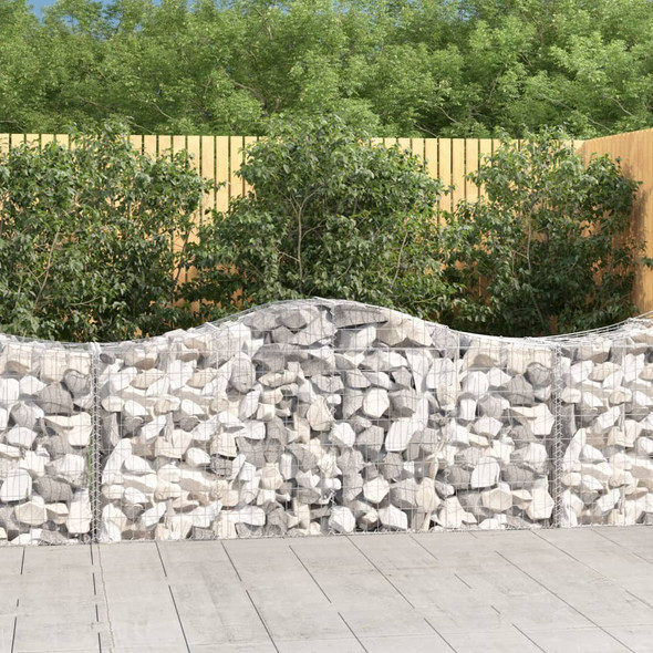 Arched Gabion Baskets 9 pcs 200x50x80/100 cm Galvanised Iron