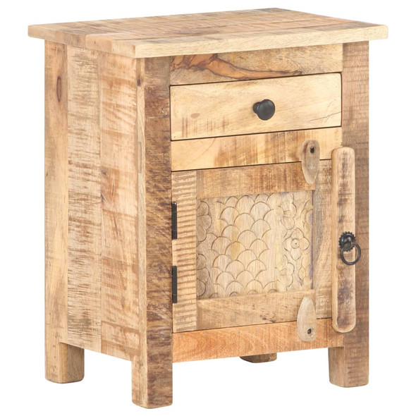 vidaXL Bedside Cabinet 40x30x50 cm Rough Mango Wood