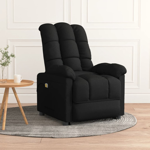 vidaXL Massage Chair Black Fabric