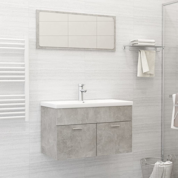 vidaXL Bathroom Furniture Set Concrete Grey Engineered Wood