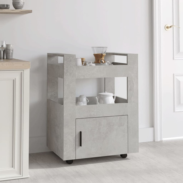 vidaXL Kitchen Trolley Concrete Grey 60x45x80 cm Engineered Wood