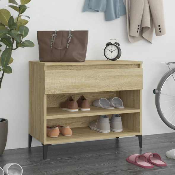 vidaXL Shoe Cabinet Sonoma Oak 70x36x60 cm Engineered Wood