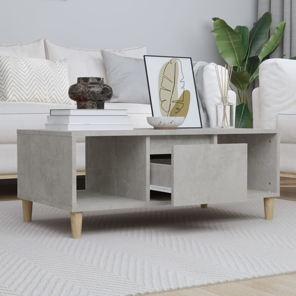 vidaXL Coffee Table Concrete Grey 90x50x36.5 cm Engineered Wood