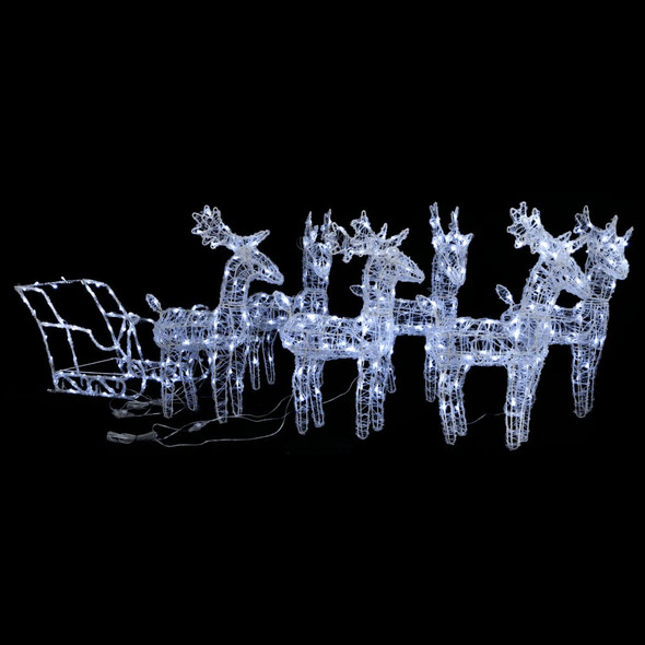 vidaXL Reindeers & Sleigh Christmas Decoration 320 LEDs Acrylic