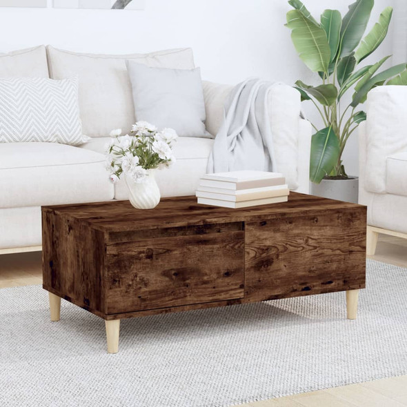 vidaXL Coffee Table Smoked Oak 90x50x36.5 cm Engineered Wood