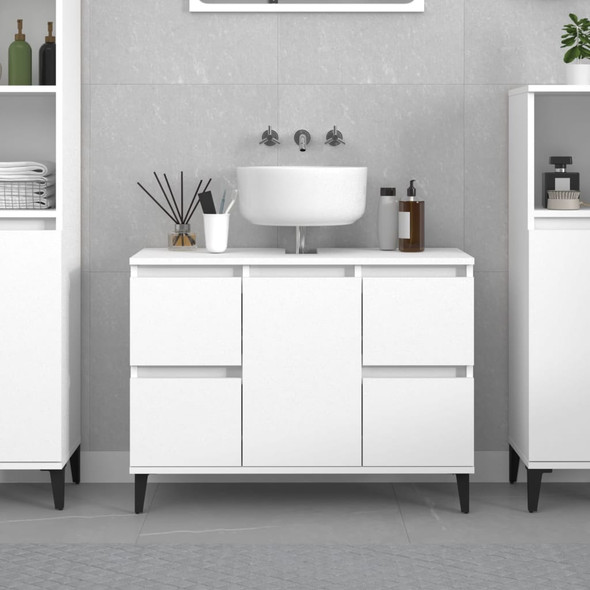 vidaXL Sink Cabinet White 80x33x60 cm Engineered Wood