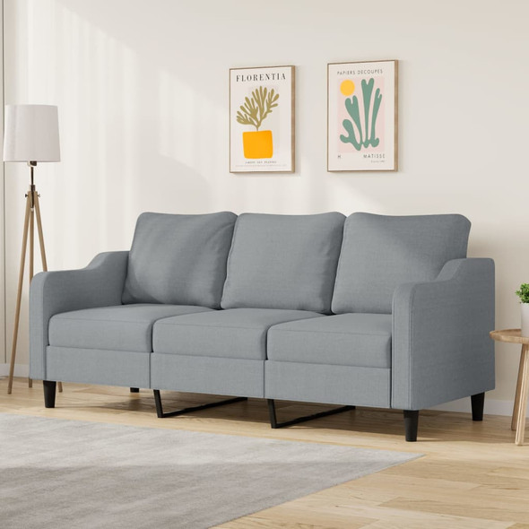 vidaXL 3-Seater Sofa Light Grey 180 cm Fabric