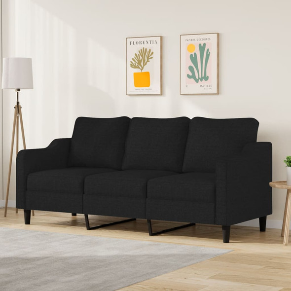 vidaXL 3-Seater Sofa Black 180 cm Fabric