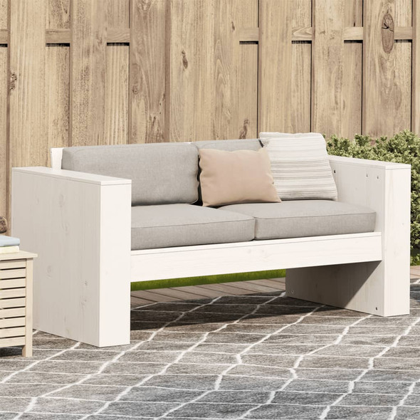 vidaXL Garden Sofa 2-Seater White 134x60x62 cm Solid Wood Pine