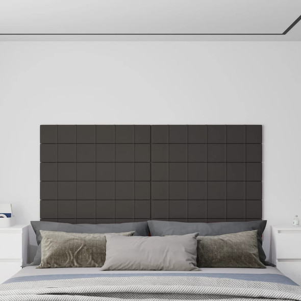 vidaXL Wall Panels 12 pcs Dark Grey 90x15 cm Fabric 1.62 m²