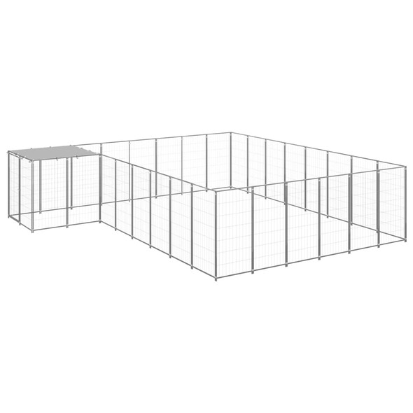 vidaXL Dog Kennel Silver 15.73 m² Steel