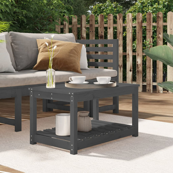 vidaXL Garden Table Grey 82.5x50.5x45 cm Solid Wood Pine