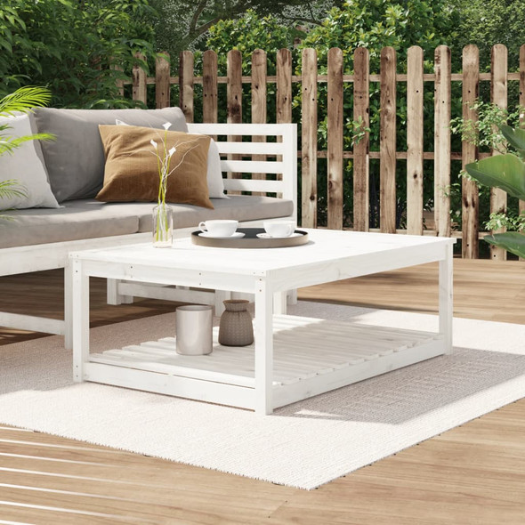 vidaXL Garden Table White 121x82.5x45 cm Solid Wood Pine