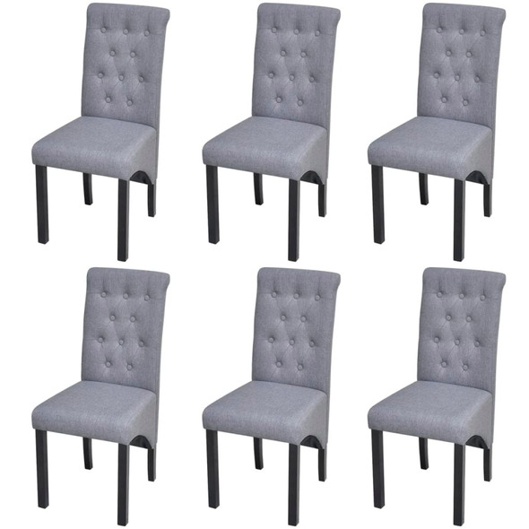 vidaXL Dining Chairs 6 pcs Light Grey Fabric