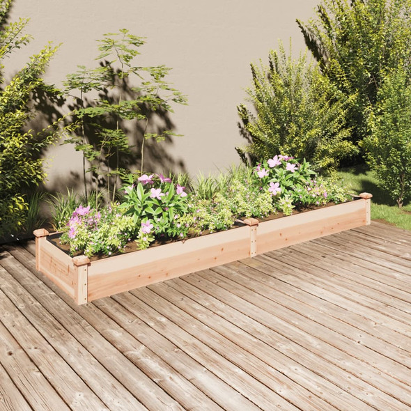 vidaXL Garden Raised Bed with Liner 240x60x25 cm Solid Wood Fir