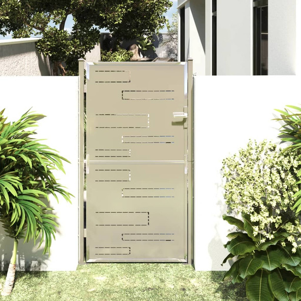 vidaXL Garden Gate 100x180 cm Stainless Steel