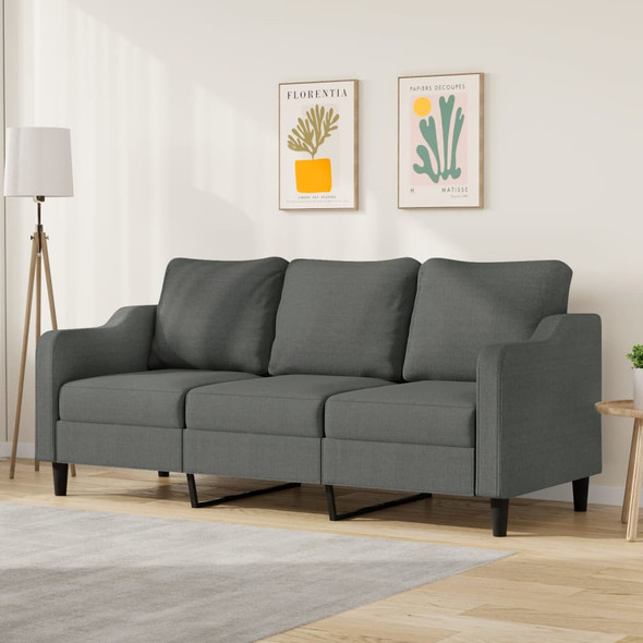 vidaXL 3-Seater Sofa Dark Grey 180 cm Fabric