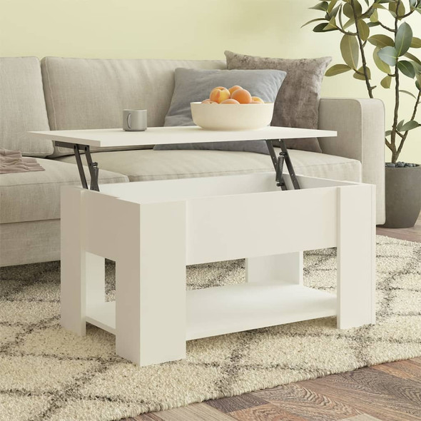 vidaXL Coffee Table White 79x49x41 cm Engineered Wood