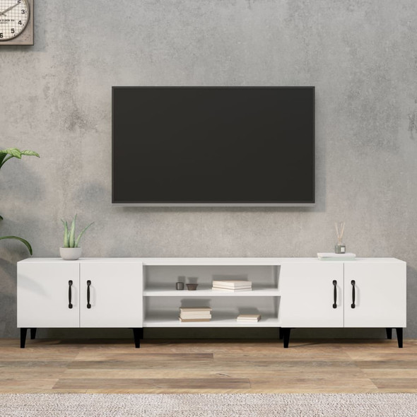 vidaXL TV Cabinet High Gloss White 180x31.5x40 cm Engineered Wood