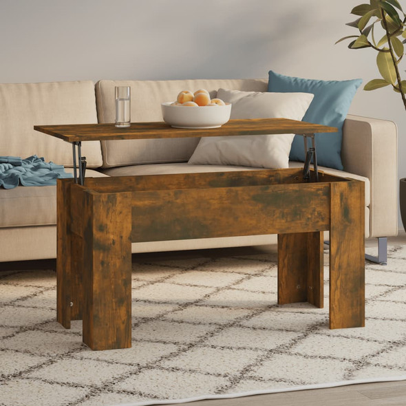 vidaXL Coffee Table Smoked Oak 101x49x52 cm Engineered Wood