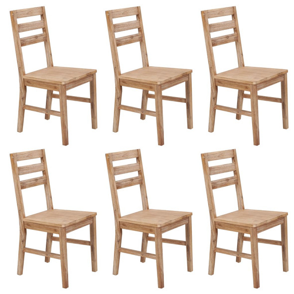 vidaXL Dining Chairs 6 pcs Solid Acacia Wood