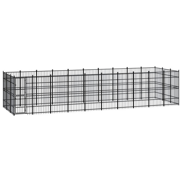 vidaXL Outdoor Dog Kennel Steel 27.65 m²