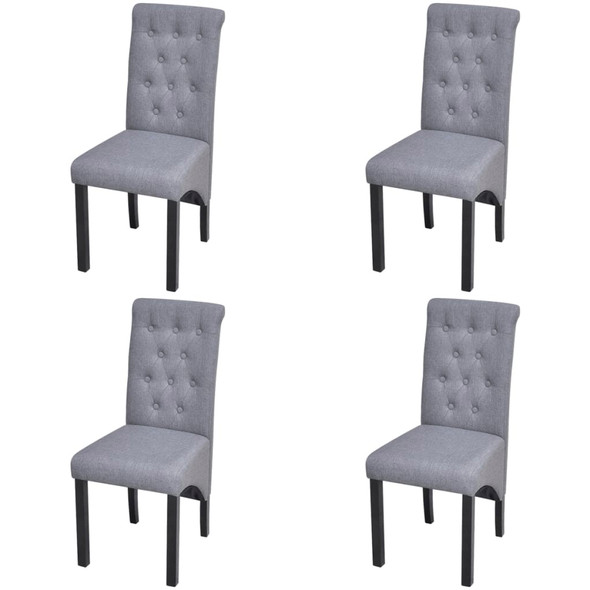 vidaXL Dining Chairs 4 pcs Light Grey Fabric