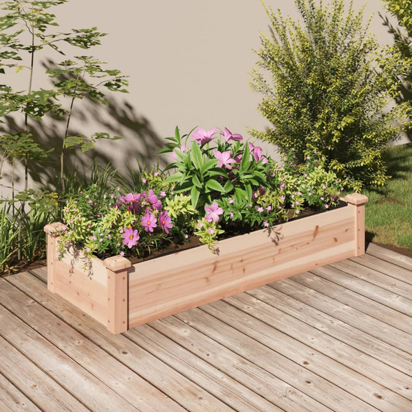 vidaXL Garden Raised Bed with Liner 120x45x25 cm Solid Wood Fir