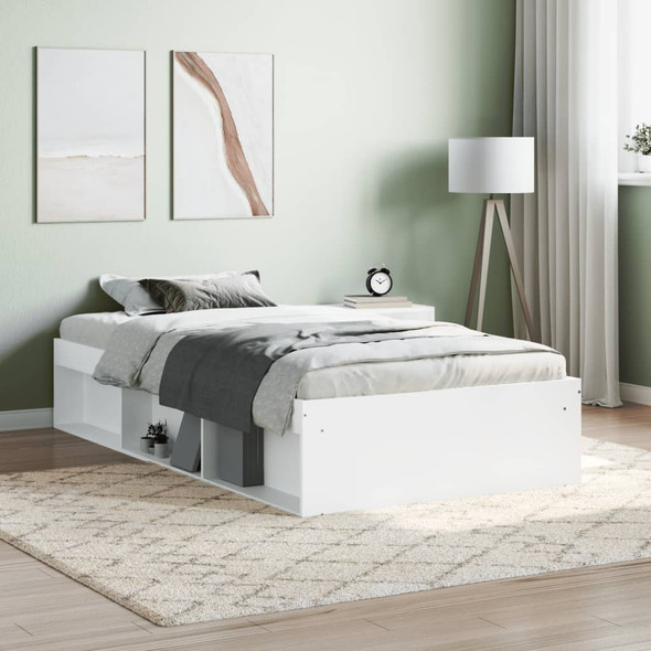 vidaXL Bed Frame White 92x187 cm Single Size