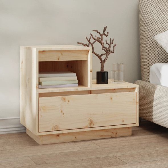 vidaXL Bedside Cabinet 60x34x51 cm Solid Wood Pine