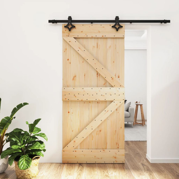 vidaXL Sliding Door with Hardware Set 95x210 cm Solid Wood Pine