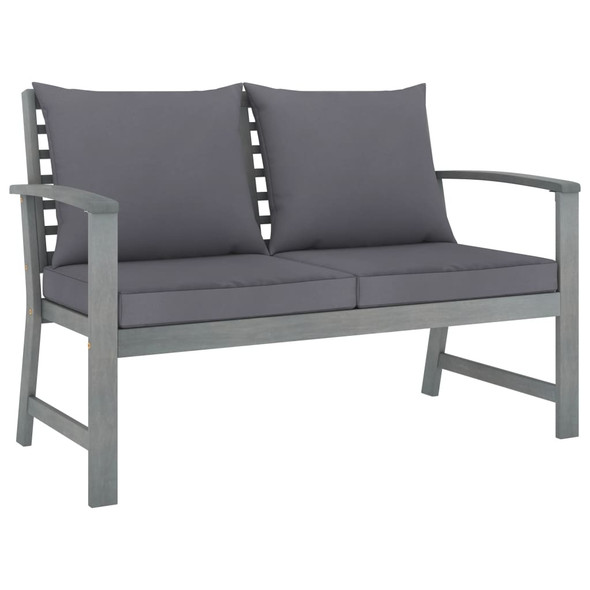 vidaXL Garden Bench 120 cm with Dark Grey Cushion Solid Acacia Wood