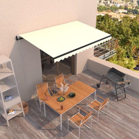 vidaXL Automatic Retractable Awning 400x300 cm Cream