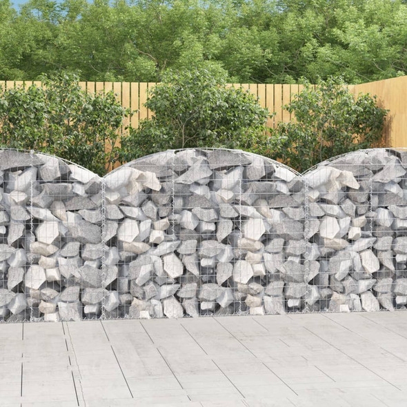 vidaXL Arched Gabion Basket 150x30x100/120 cm Galvanised Iron